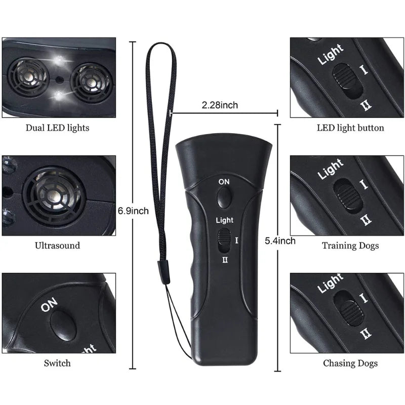 Ultrasonic Dog Training & Bark Control Device