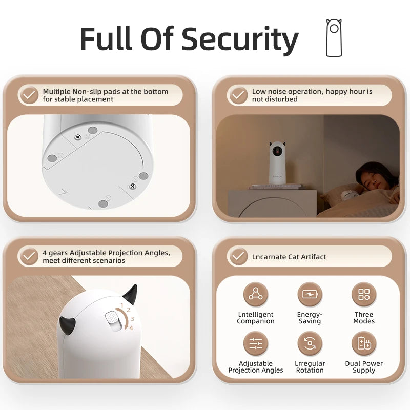 Automatic Smart Cat Toy with Laser & Teasing Modes